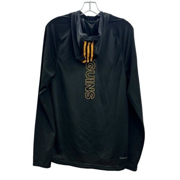 Pittsburgh Penguins Men's S 1/2 Zip Hoodie Hooded Sweatshirt NHL Hockey Black - Picture 2 of 7